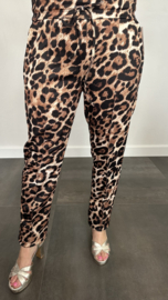 Stretch broek panter camel