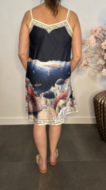 Jurk satijnlook Santorini Marine