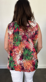 Ballon top palm leaves fuchsia