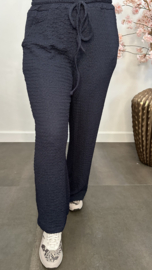 Crinkle palazzo broek Marine