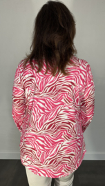 Stretch blouse travel zebra fuchsia