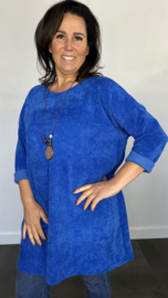Tuniek baby rib met ketting kobalt