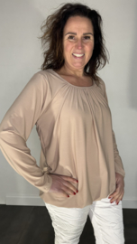 Ballon shirt travel met elastiek zand (licht)