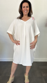 Jurk Camila met v-hals +SIZE ecru