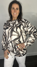 Soft shirt met gesmokte mouwen Brenda zwart