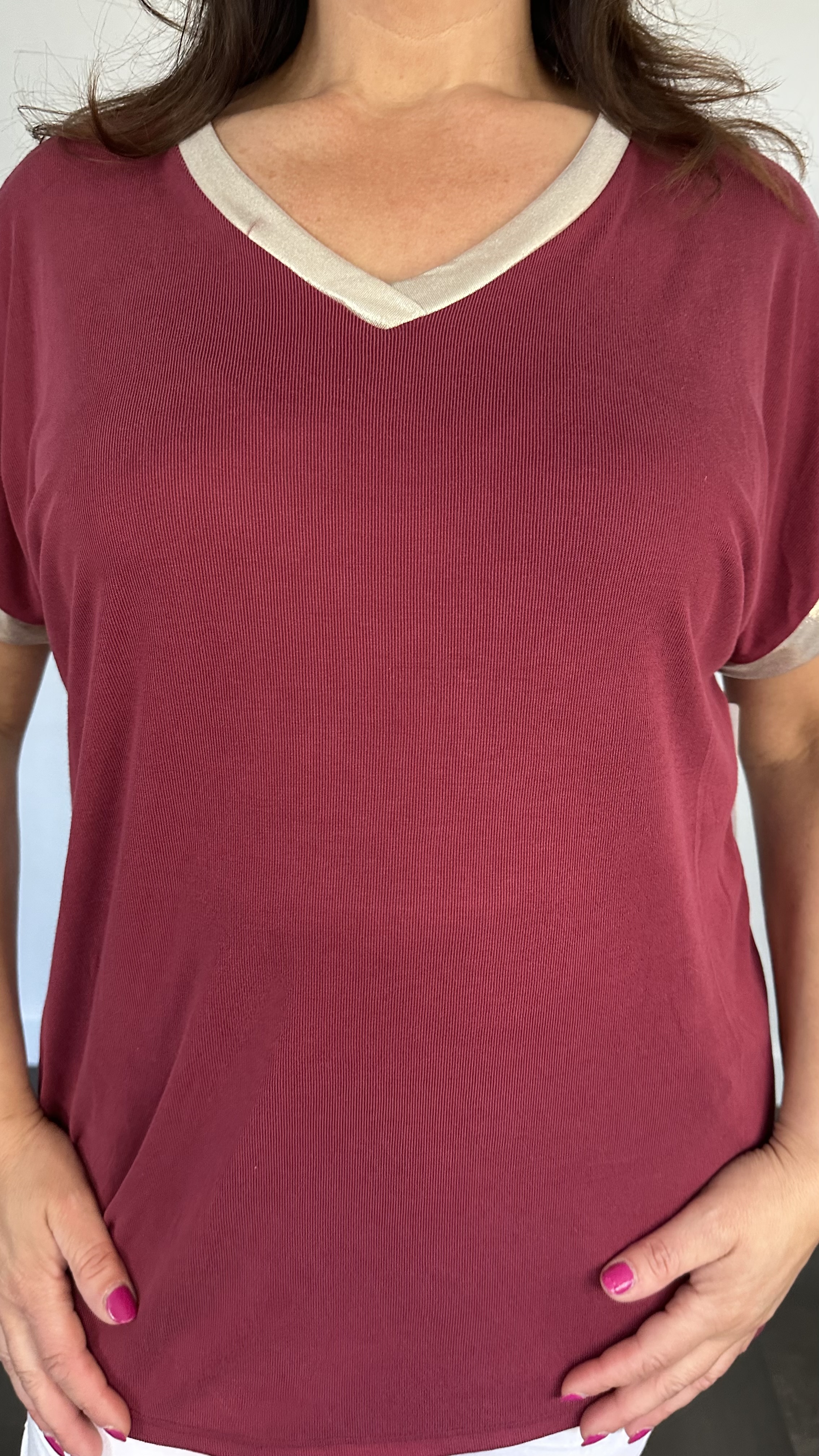 Shirt Milou goud/bordeaux