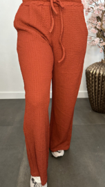 Crinkle palazzo broek Roestbruin