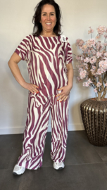 2-Delig comfy pak plissé Zebra Bordeaux SALE
