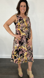 Half lange hemdjurk panter/ palmblad oud roze