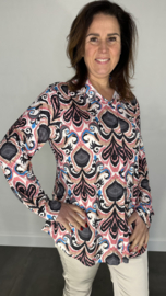 Stretch blouse travel barok roze SALE