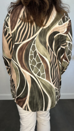 Stretch blouse soft Animal mix Army