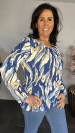 Ballon shirt met elastiek Dora blauw