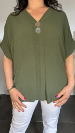 Shirt Kiki met knopen Army
