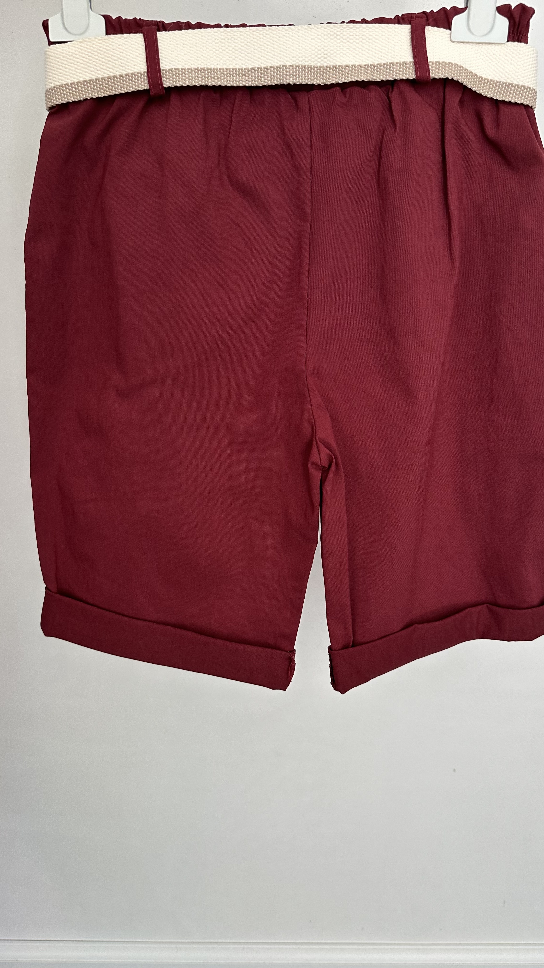 Bermuda stretch broek bordeaux