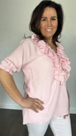 Blouse met ruche Sara roze