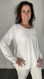 Ballon shirt travel met elastiek ecru