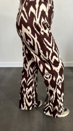 Flared TRAVEL broek lola +SIZE bruin