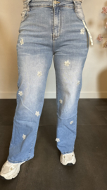 G-smack wide leg jeans met bloemen