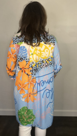 Blouse animal love blauw