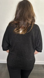 Trui silver sparkle zwart