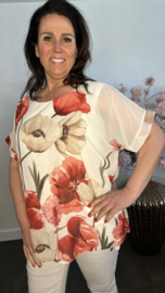 Voile blouse Roos Rood