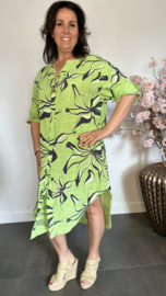 Linnenlook jurk Jade Lime