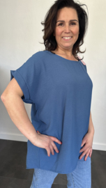 Shirt Lieke met kant +SIZE jeans blauw
