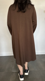 Sweaterdress panter +SIZE donker bruin SALE