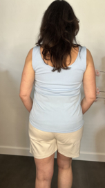 Hemd met brede schouderband ribbel IJsblauw