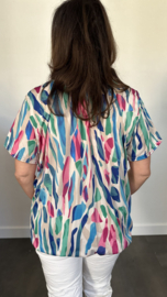 Ballon shirt met elastiek multi colours (+size)