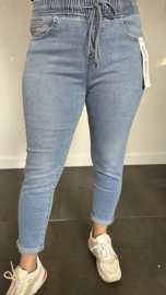 B.S. Joggjeans met elastiek denim blue