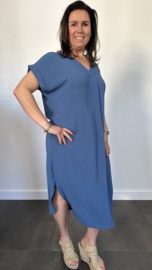 Jurk Maya +Size jeans blauw