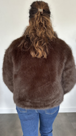 Kort bontjasje bruin (fake fur)
