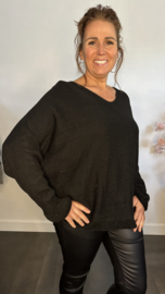Trui Mandy met ruche Zwart