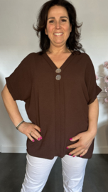 Shirt Kiki met knopen Choco