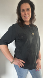 Geborduurde blouse Belle zwart