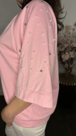 Sweatshirt parels Roze