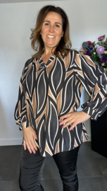 Blouse flames zwart