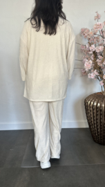 2-Delig comfy pak ribbel Zand SALE