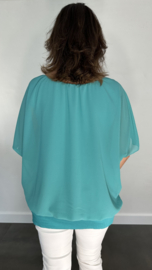 Blouse met boord korte mouw +SIZE mint