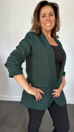 Blazer Marjan met gesmokte mouw flessen groen