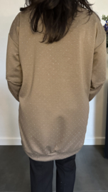 Tuniek/jurk zilver glitter Taupe