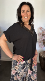 Top met knoop Sparkle Zwart