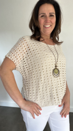 Shirt Lara met ketting beige