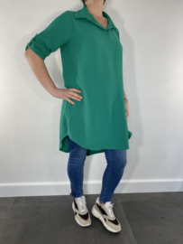 Blouse/ tuniek Liz met kraag groen SALE