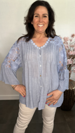 Blouse met kant Lilly Jeans blauw