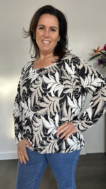 Ballon shirt met elastiek maria zand /zwart