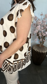 Top Dotty met ruche Beige