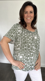 Ballon shirt met elastiek blocks army (+size)