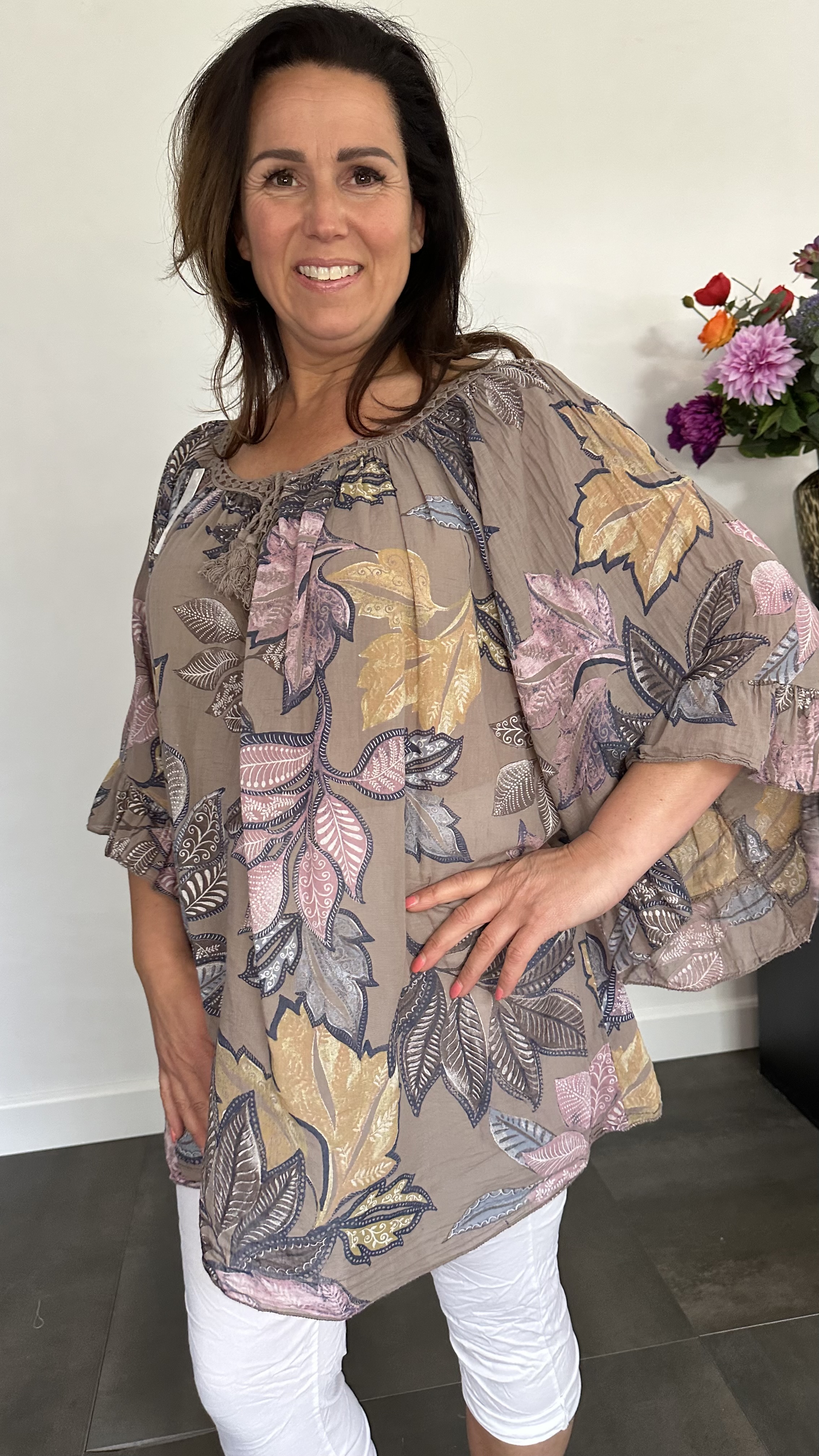 Blouse Veronica +SIZE taupe